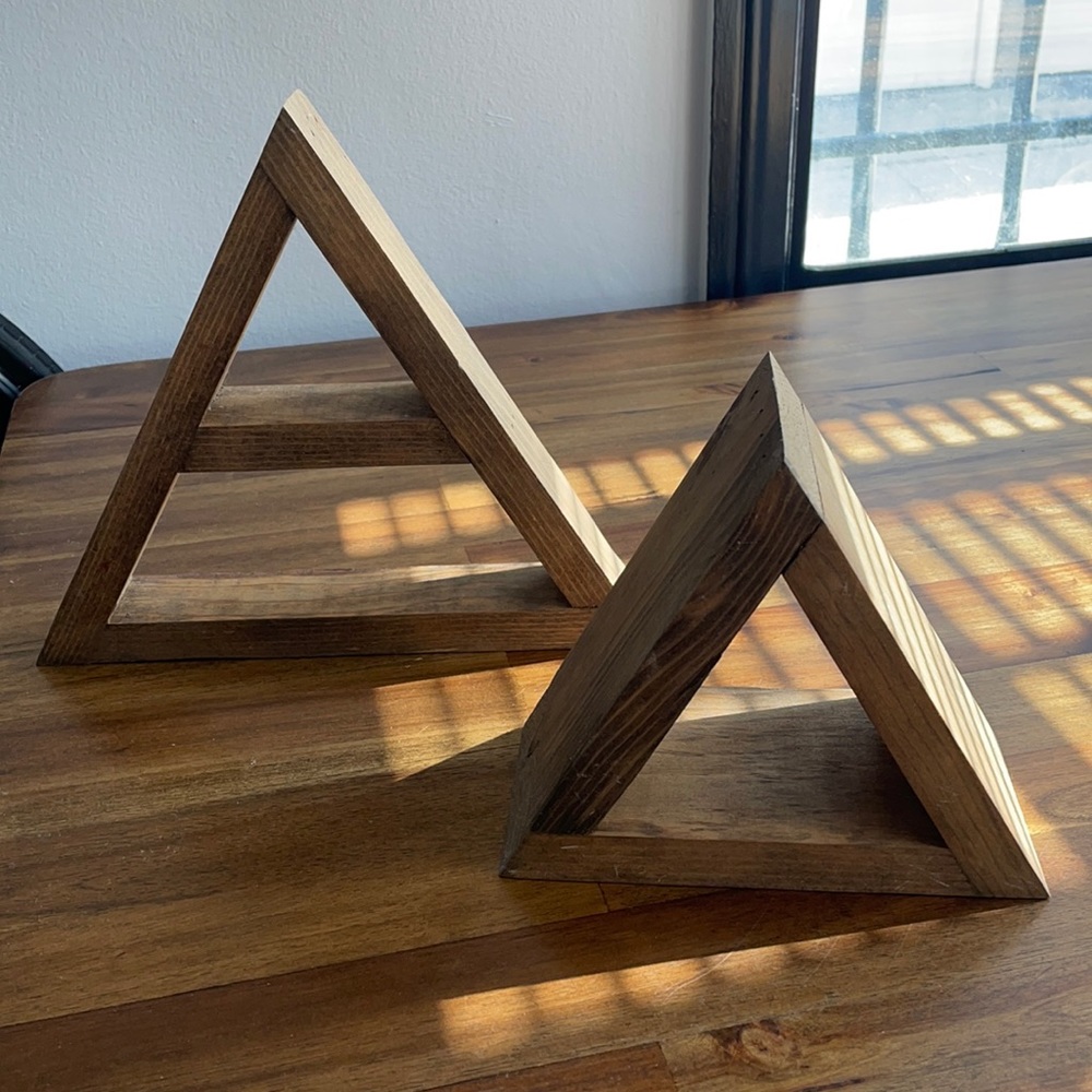 Wooden shelves
